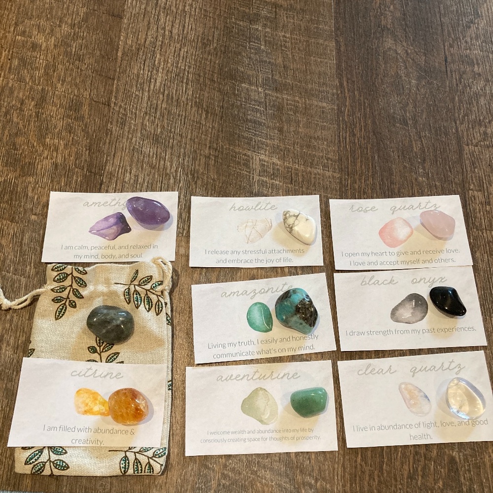 Healing Rocks, Gems, Crystals, Meditation, Rose Quartz, Amazonite, More-9 Count